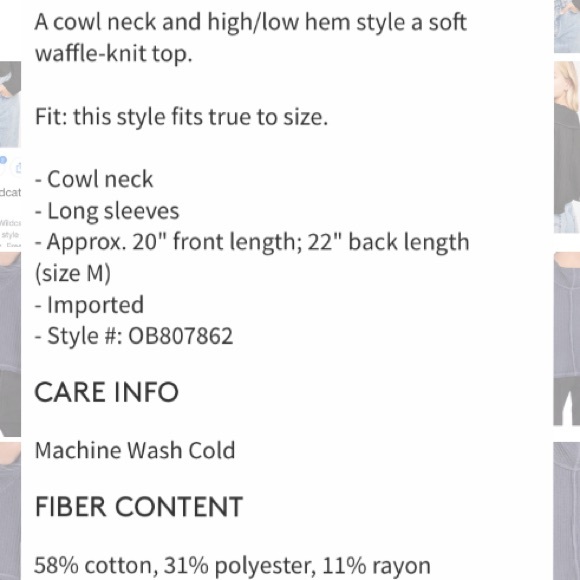 FP We The Free Waffle Knit Cowl Neck Wildcat - Picture 7 of 8